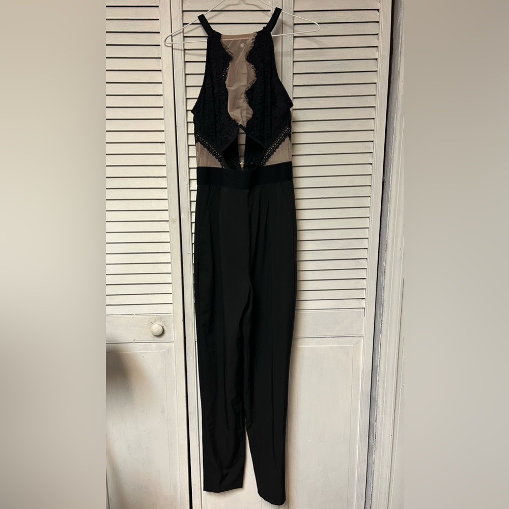 Charlotte Russe Black and Beige Jumpsuit
